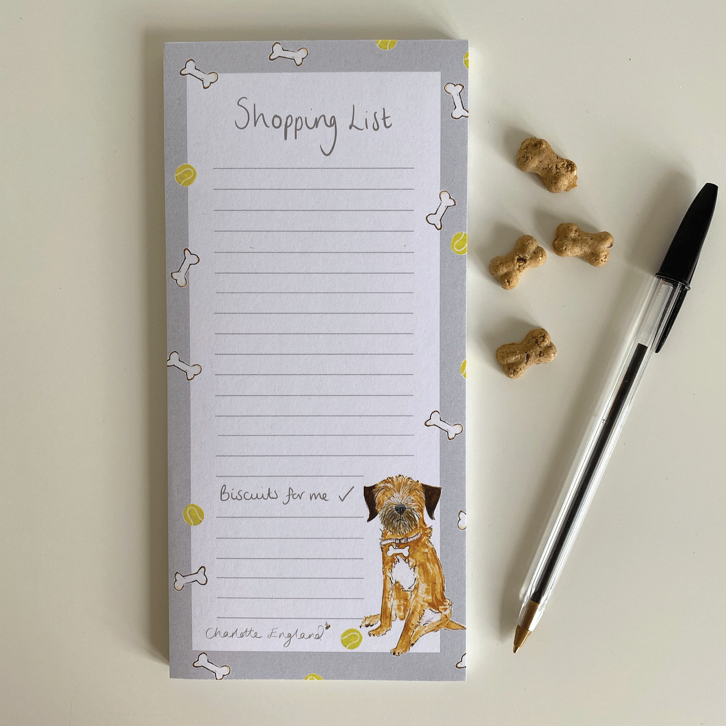 Border Terrier Shopping List Note Pad