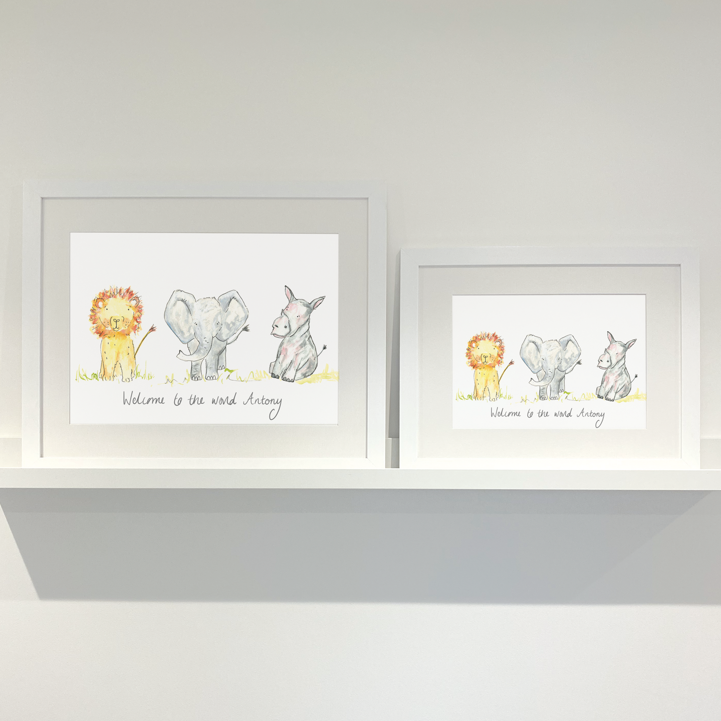 Personalised Baby Animals Print - Charlotte England Artist