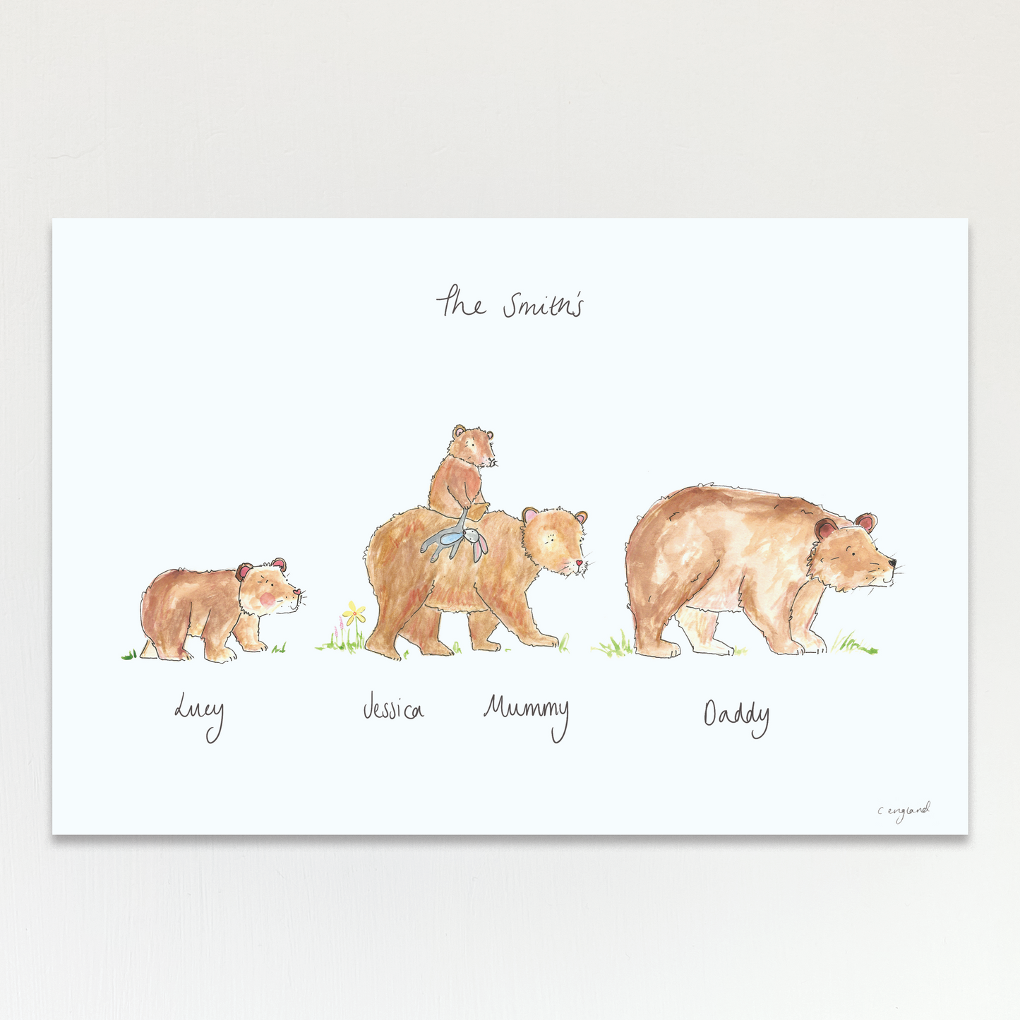 Personalise Your Bear Family Print