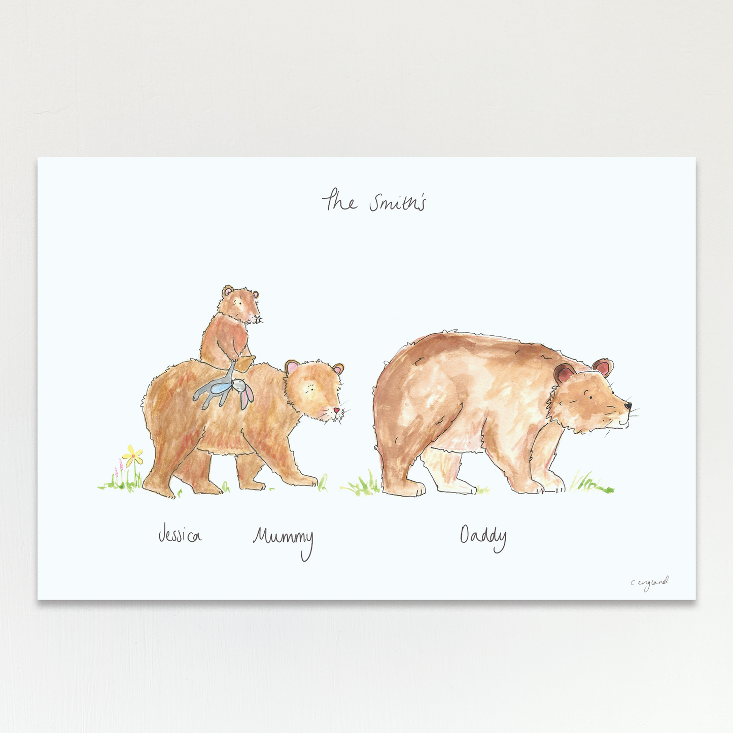 Personalise Your Bear Family Print