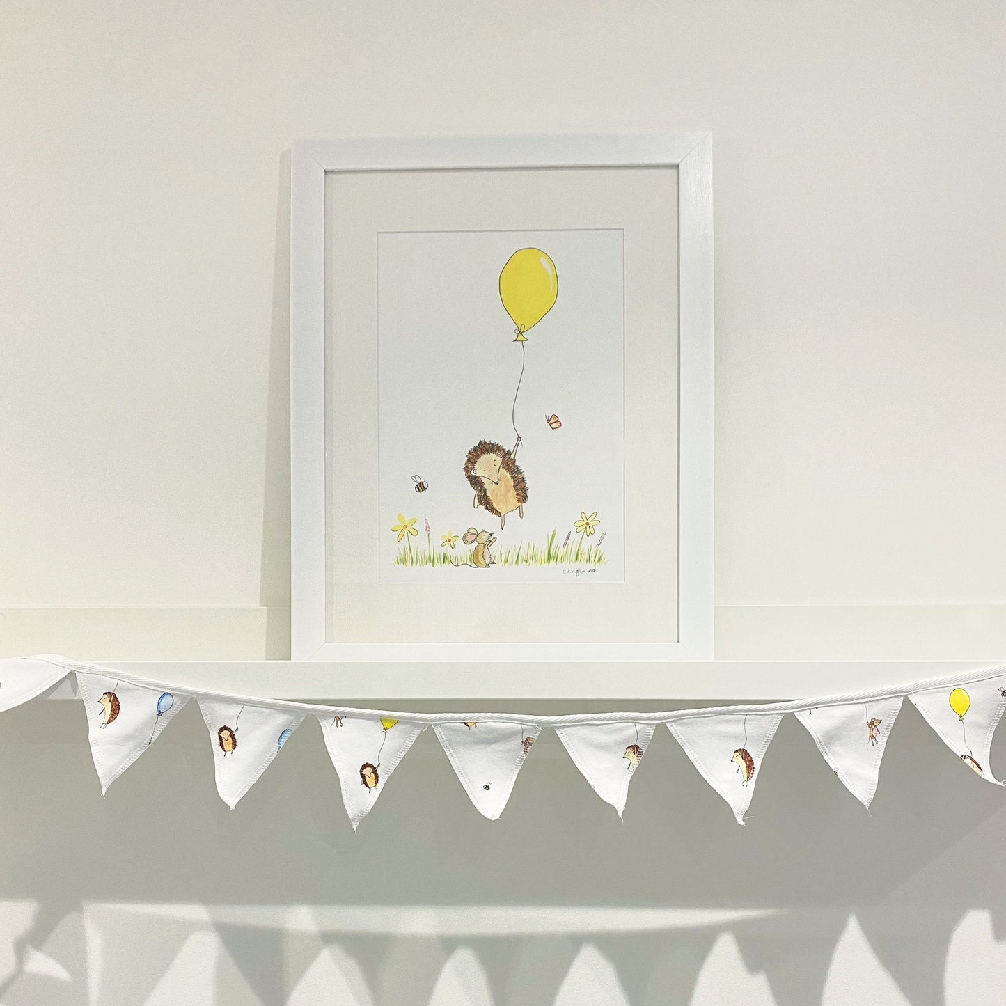 Hedgehog and Balloon Baby Bunting