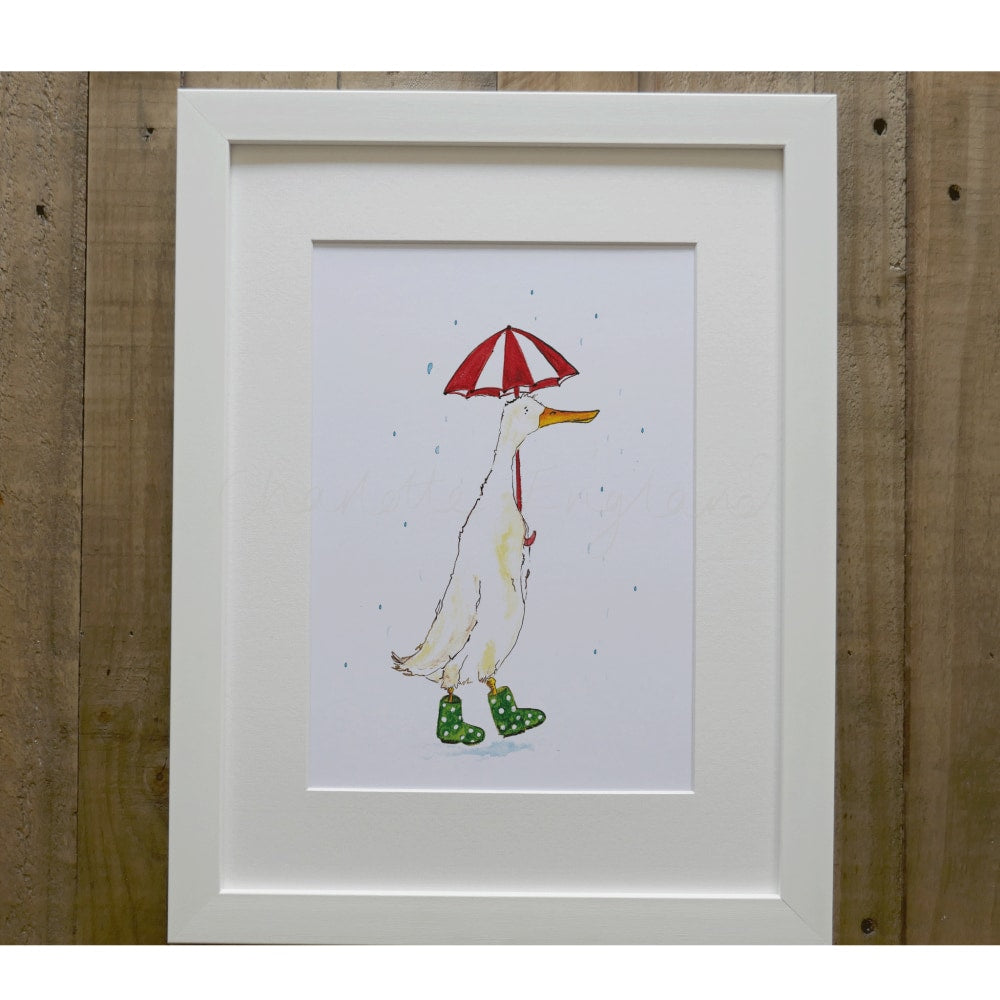 Duck in Green Wellies - Charlotte England Artist