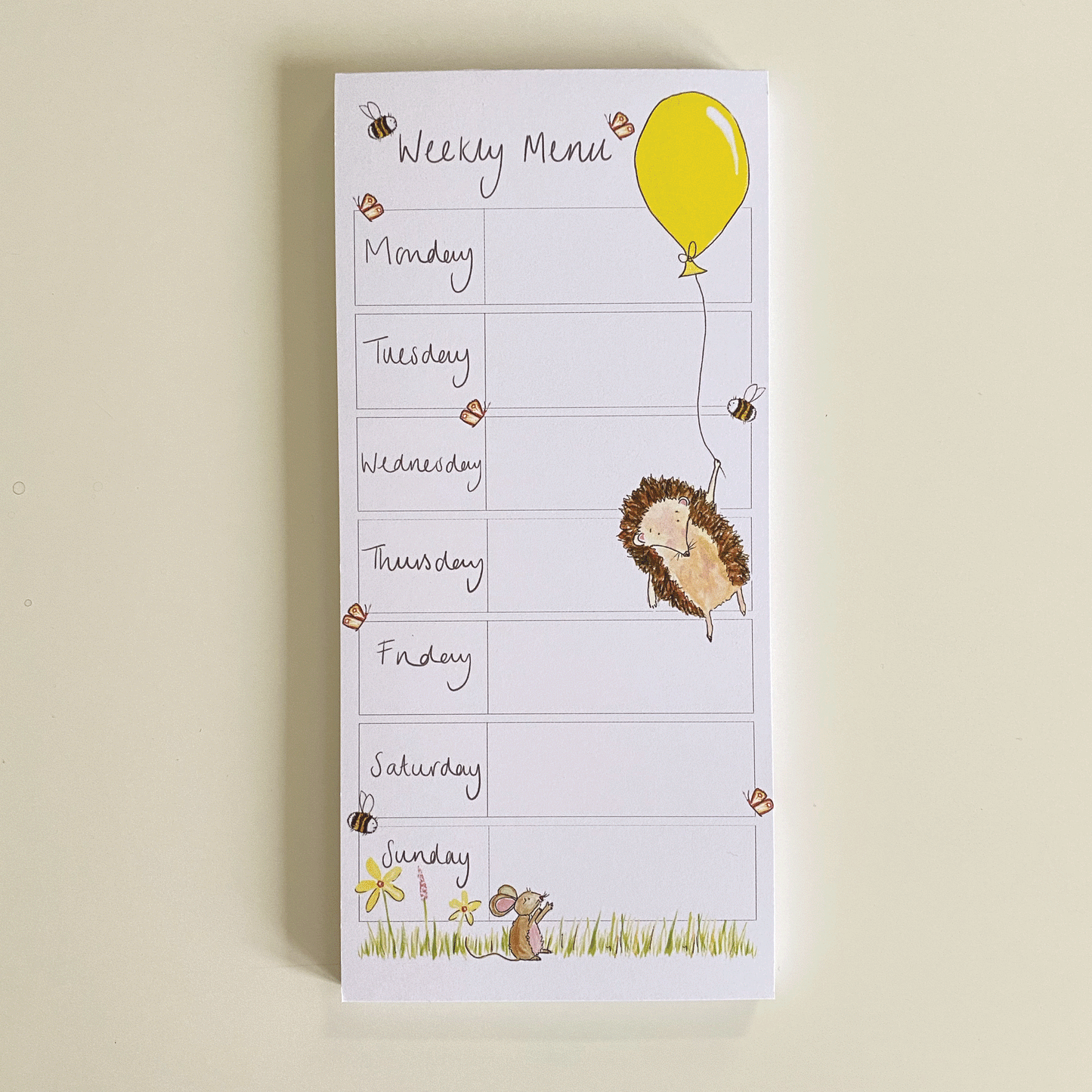 Weekly Menu Note Pad