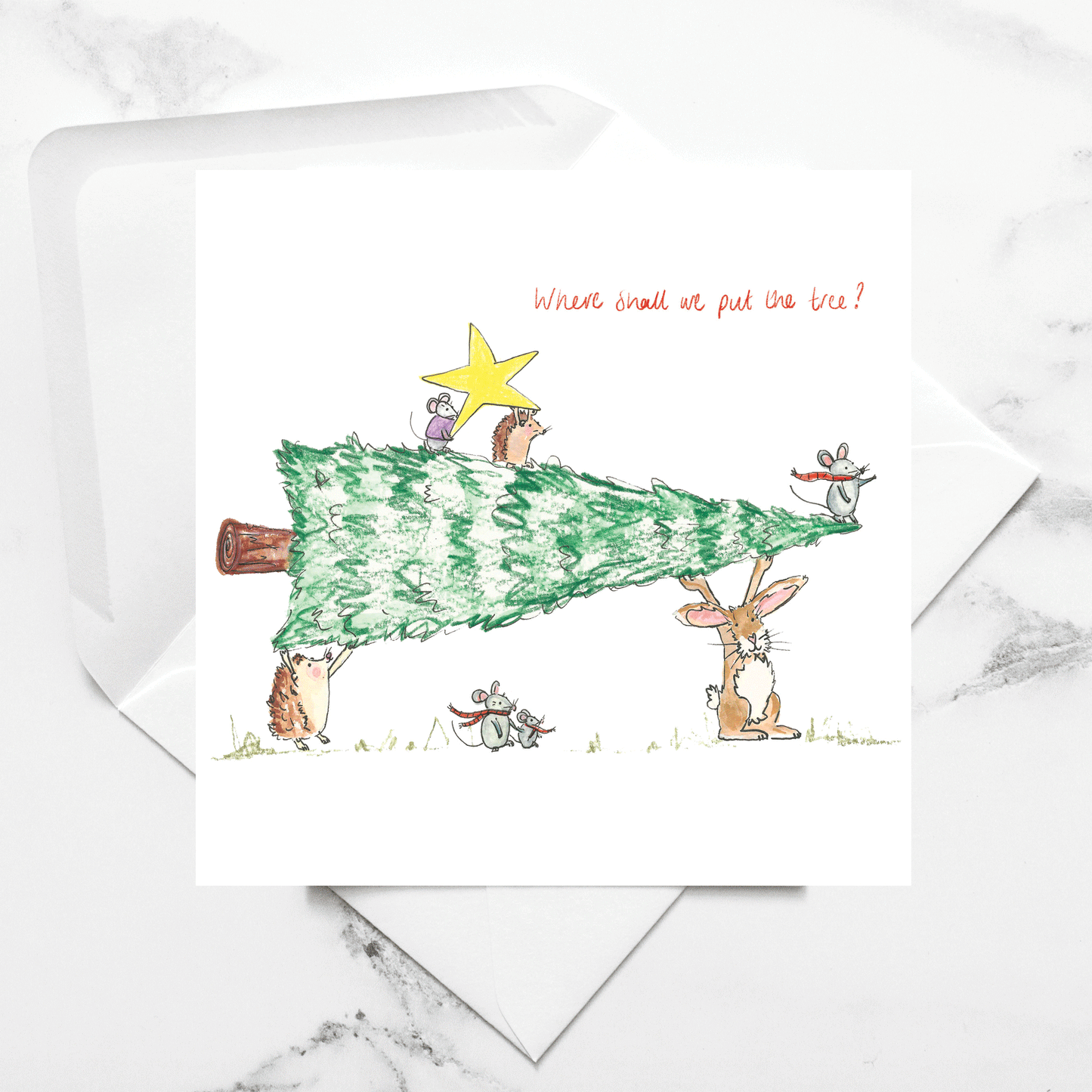 Where shall we put the tree card - Charlotte England Artist