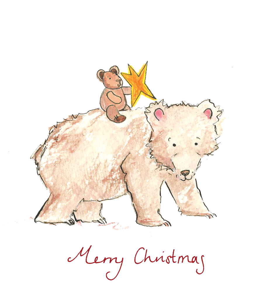 Little Bear and Ted Card - Charlotte England Artist
