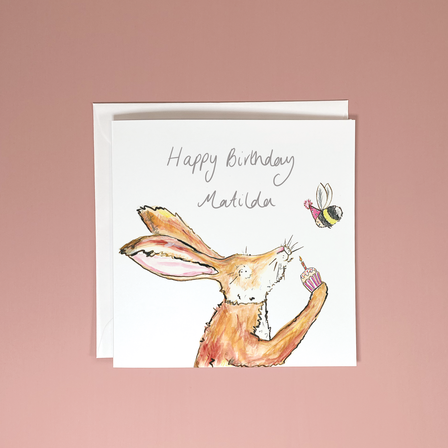 Personalised Happy Birthday Hare Card
