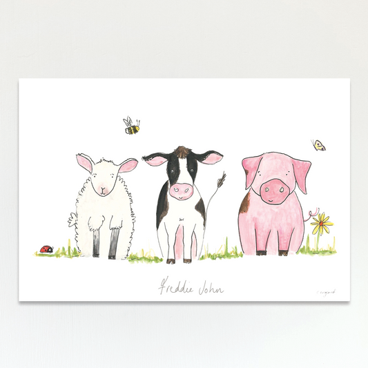 Personalised Farm Friends Print
