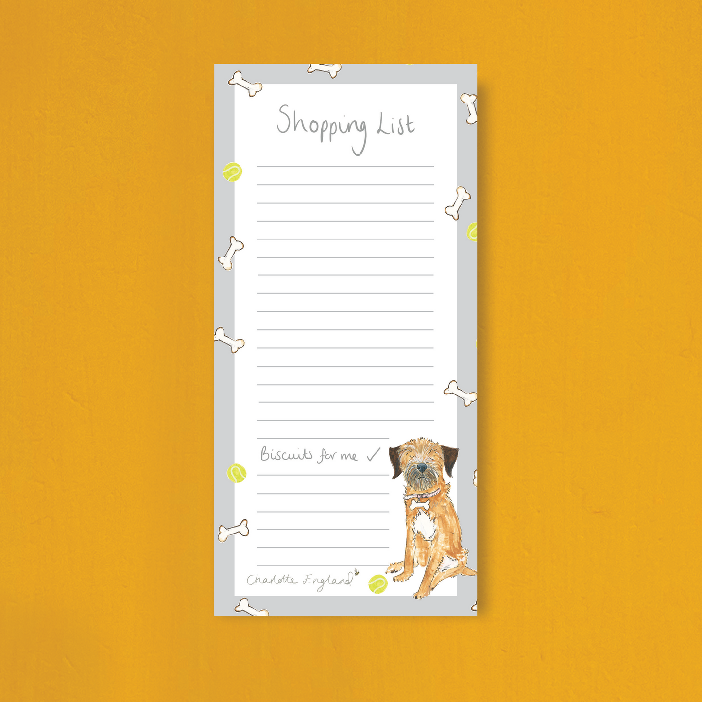 Border Terrier Shopping List Note Pad