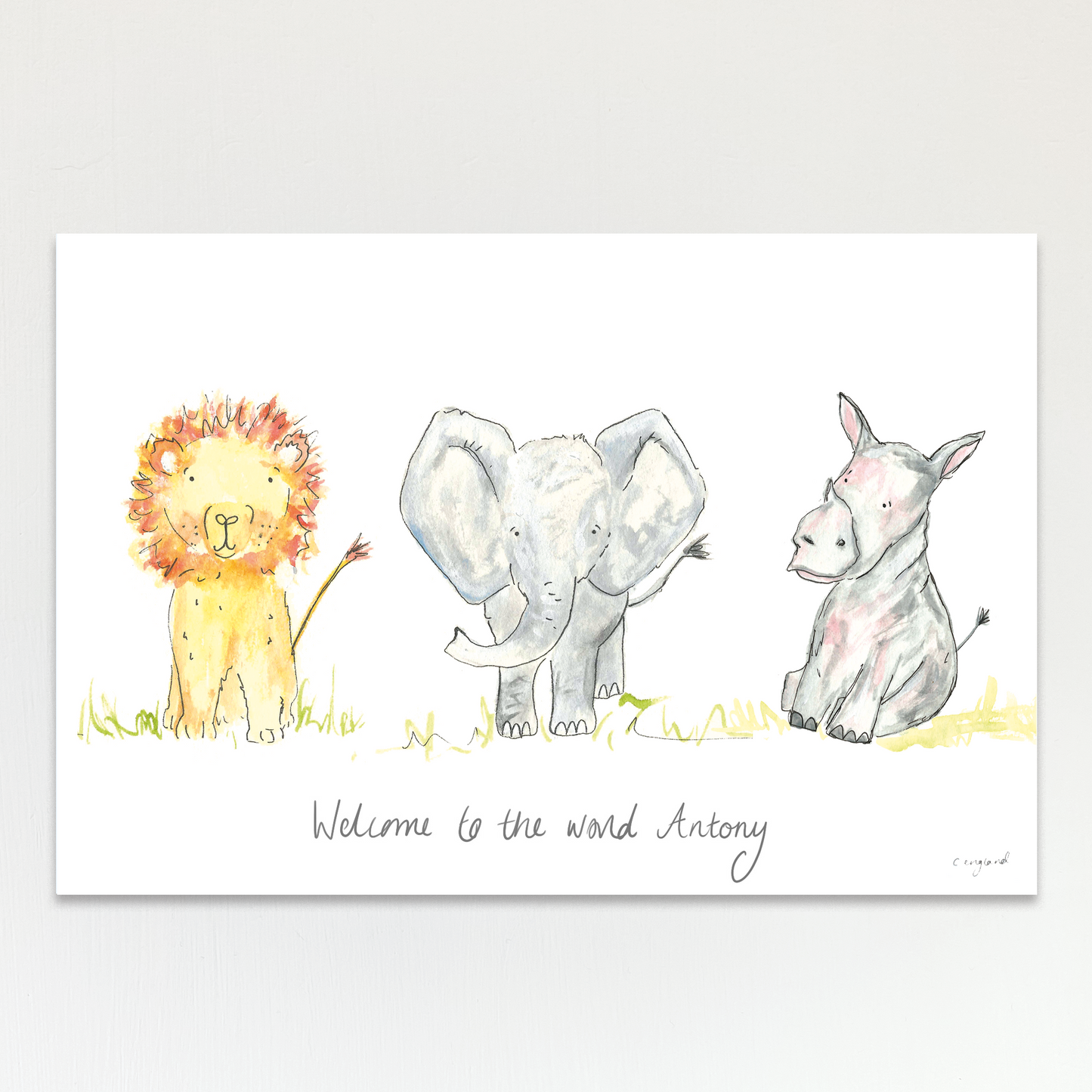 Personalised Baby Animals Print