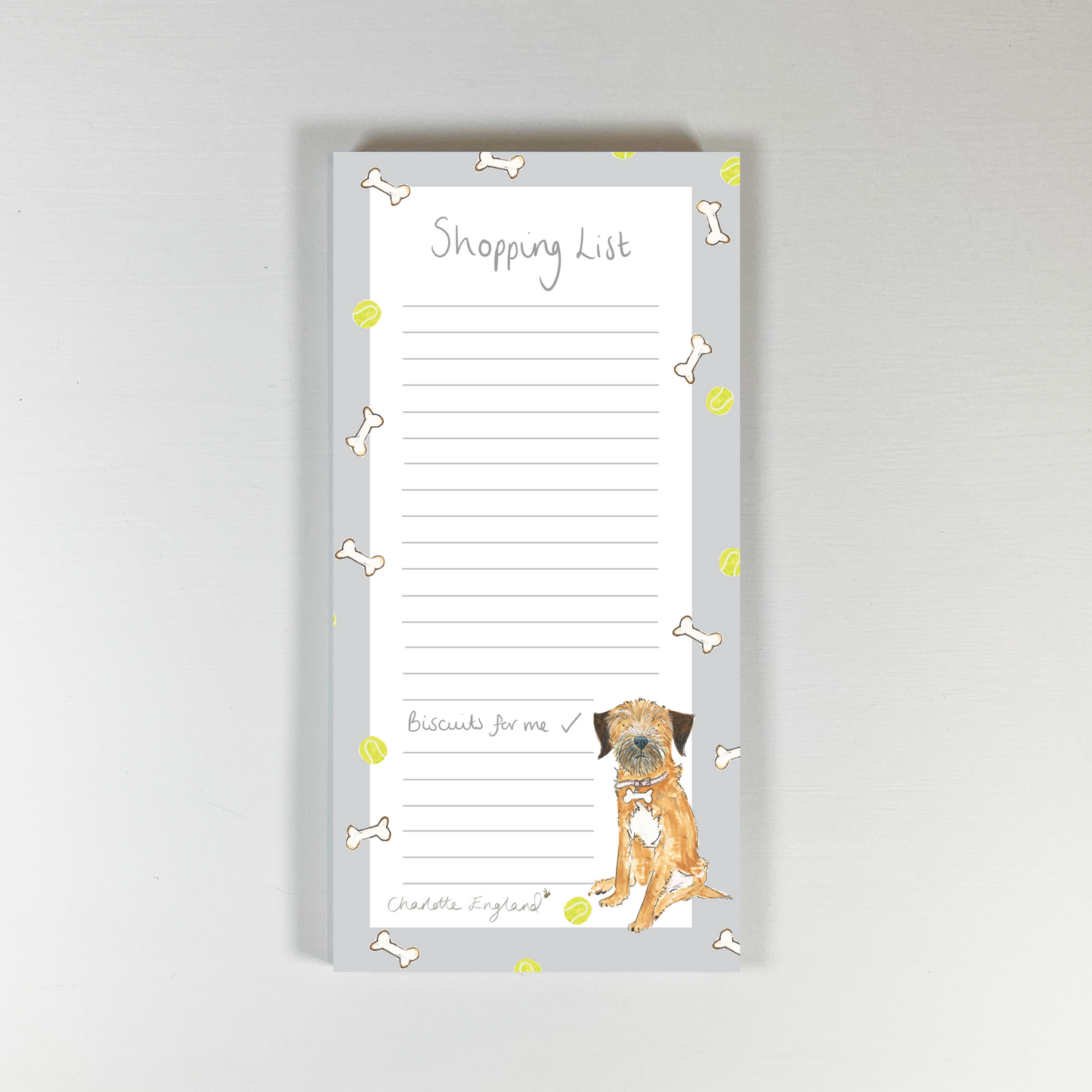 Border Terrier Shopping List Note Pad