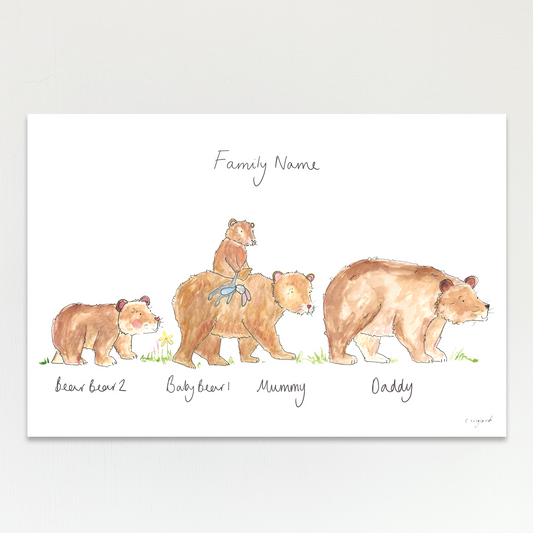 Personalise Your Bear Family Print
