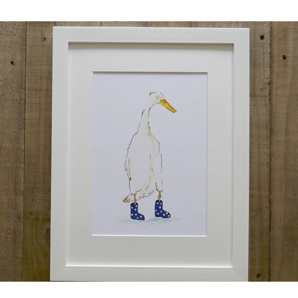 Duck in Blue Wellies - Charlotte England Artist