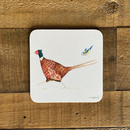 Pheasant Feather Friends Coasters Pack of 4