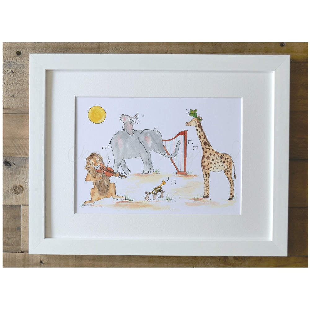 Safari Choir Framed A4 Print