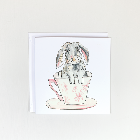 Tea Cup Bunny Card